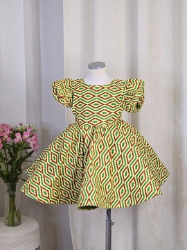 Robe Ife en tissu africain Kente pour bébé [ 12-18-24 mois]