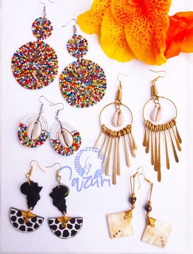 Mbili African Earrings | Horn earrings | Jewelry set for women