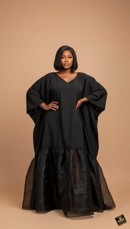 Le boubou à ourlet en organza Midnight