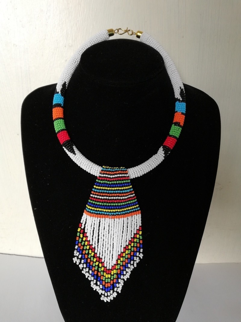 Gilet Zoulou Coloré Fait Main - Perles Multicolores - Artisanat Africain Femme