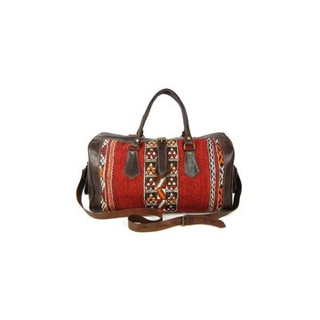 Handmade genuine leather travel bag with shoe compartment - Large weekend bag