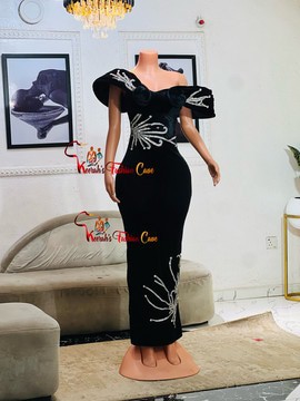 Long velvet evening dress, wedding dresses, prom gowns