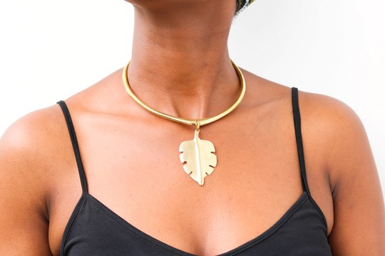 African Brass necklace, Choker Necklace, Pendant Brass necklace, Christmas gift for her, Moms gift