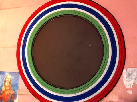 Cadre de miroir perlé / cadre de miroir suspendu