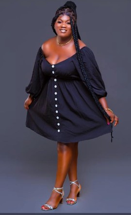 Mid length scuba African dress for women