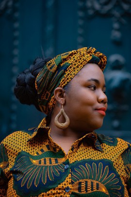 TARAJI ORANGE AND GREEN HEADWRAP