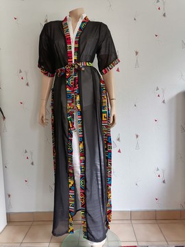 Kimono mousseline au wax