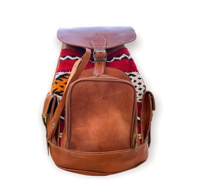 100% handmade high quality genuine leather backpack.