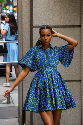 DRESS Macaroni blue