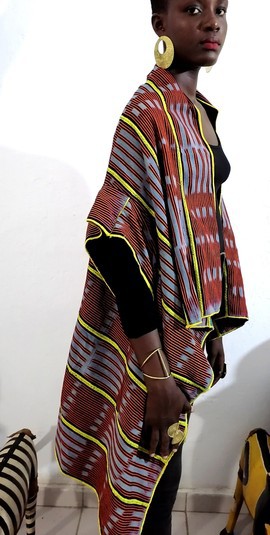 Baoulé woven cotton afro kimono