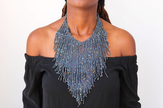 Collier africain, collier frange perlé, collier multi-rangs, cadeau pour elle, cadeau mamans