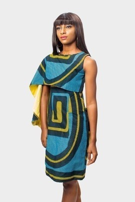 Ankara Cape Dress, African Print Cape Dress, Ankara Dress, African Womens  Clothing