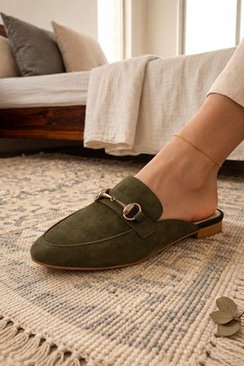 Women's Handmade Moroccan Mules - Suede Pointed Toe Slip On Shoes