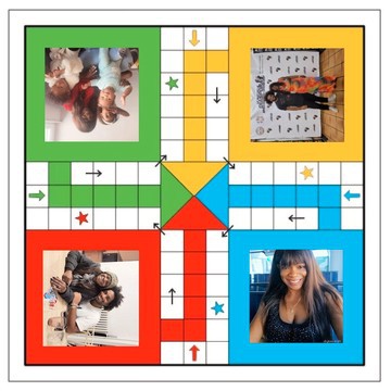 Ludo Jeu Fait Main à personnaliser impression tissus pagne wax africain ou photos