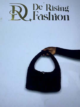 Black Grey Faux Fur Handbag for Trendy Outfits
