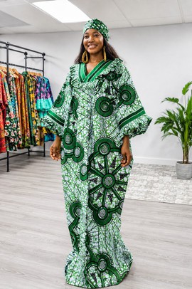 Élégante robe kaftan boubou en tissu africain Ankara, mode africaine du Nigeria, robe grande taille