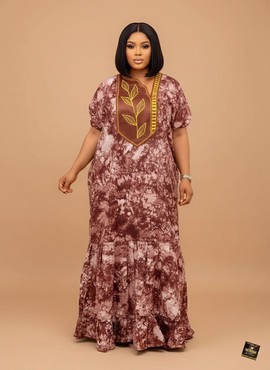 Robe Bubu longue en batik Arinola