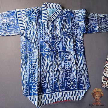 Chemise africaine pour homme en tissu pagne Ndop Cameroun