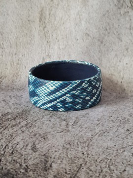 YEMOJA "M" NDOP TURQUOISE bracelet in WAX fabric-loincloths