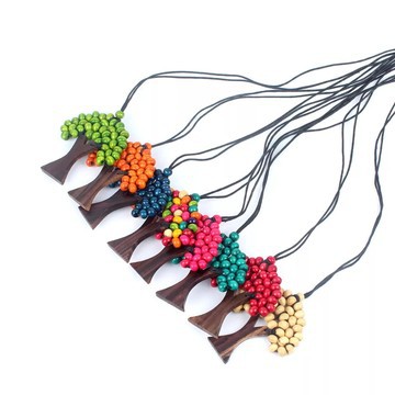 Wooden tree necklace