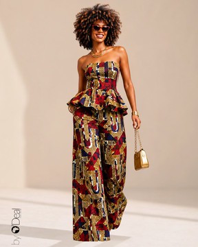 Gorgeous wide-leg pants and bustier top set