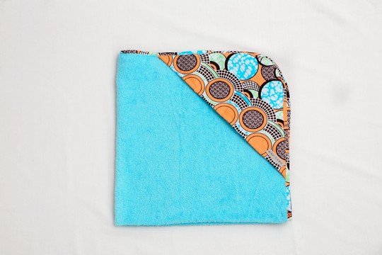 Cape de bain Wax Pastel Eponge Turquoise Fait main