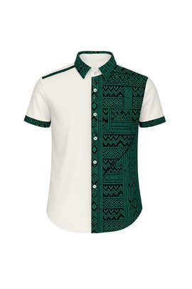 Chemise pour homme en imprimé africain à demi-panneau – Qualité supérieure