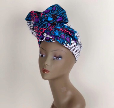 African Print Ankara Multicolor Pre-tied Colorful Headwrap