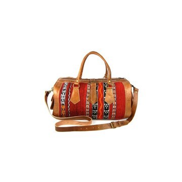 Handmade genuine leather travel bag with shoe compartment - Large weekend bag