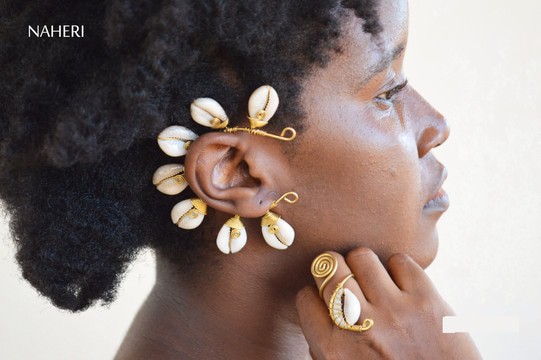 2 pieces African ear cuff tribal jewelry handmade