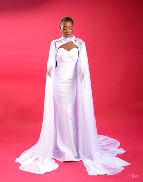 long white bridal dress,African women dresses, engagement dress, white gowns
