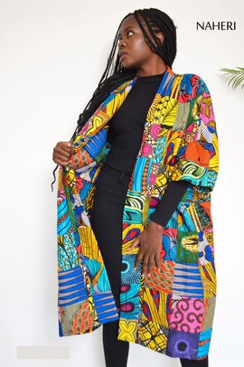 African print patchwork duster trendy kimono