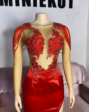 Robe de luxe rouge, robe de bal rouge, longue robe de bal rouge, robe de soirée rouge