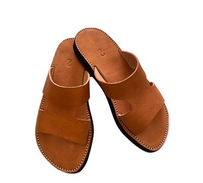 Very high quality men's fashion brown real leather sandal