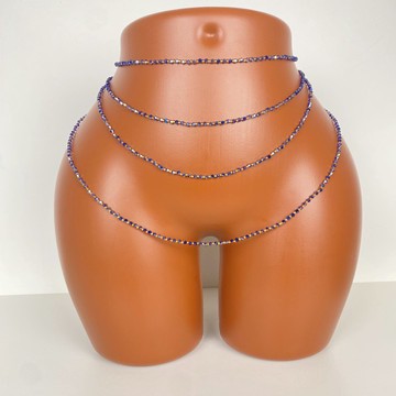 Bayas bleu gold en Crystal , bine bine , perle de taille , collier de ventre