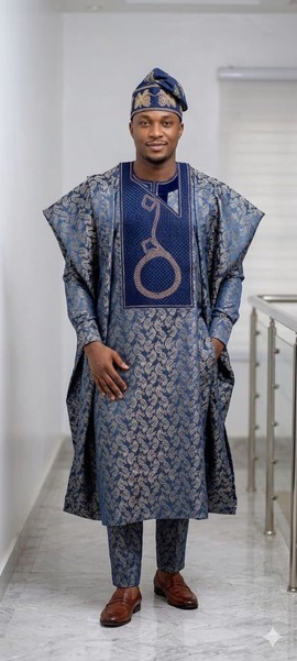 Classic Agbada with kaftan and trouser