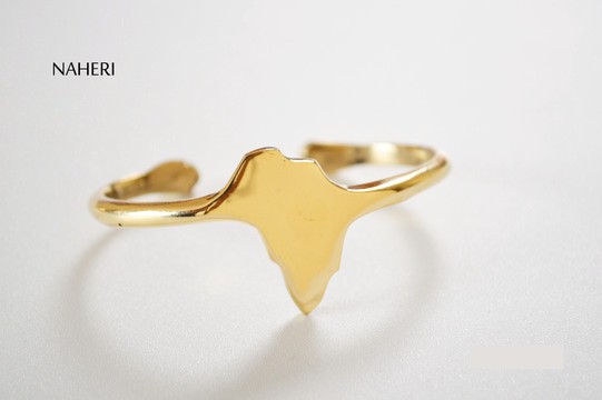 African map brass cuff bracelet handmade jewelry