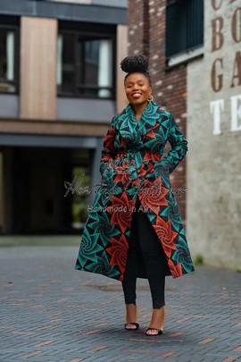 ZOLA GREEN AND RED DUSTER JACKET