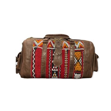 Handmade genuine leather travel bag with shoe compartment - Large weekend bag