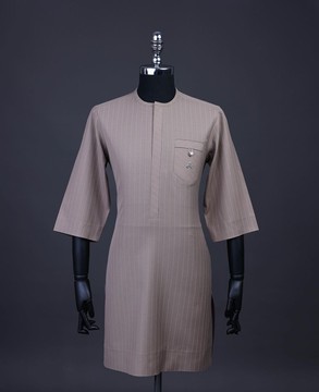 A pencil stripe, Brown, Front flap, combat patch pocket kaftan native.
