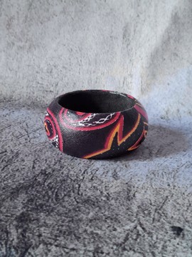 YEMOJA "L" TOGUH BLACK bracelet in WAX fabric-loincloths