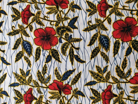 COUPON FABRIC WAX AFRICAN WEDDING FLOWER PATTERN