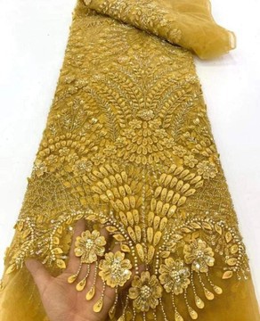 Tissu en dentelle perlée, 5 yards