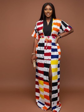 Ensemble batik multicolore deux pièces