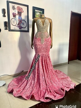 Mellow pinky prom mermaid dress