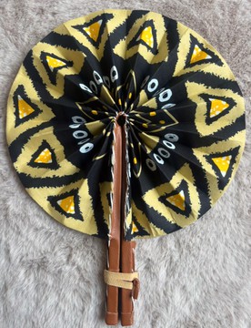 Lot de 3 éventails africains colorés - Art traditionnel en cire - Emballage artisanal