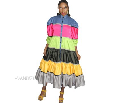 Robe longue Ankara multicolore avec sweat à capuche, Ankara Bubu, Kaftan imprimé africain, Ankara Kaftan