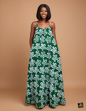 Forest Green Spagetti Strap Maxi Gown