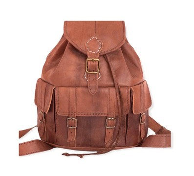 100% handmade high quality genuine leather backpack.