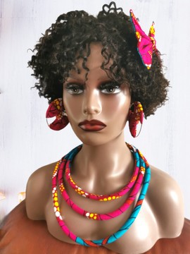 ENSEMBLE COLLIERS, BOUCLE D'OREILLE ET BARETTE DE TETE